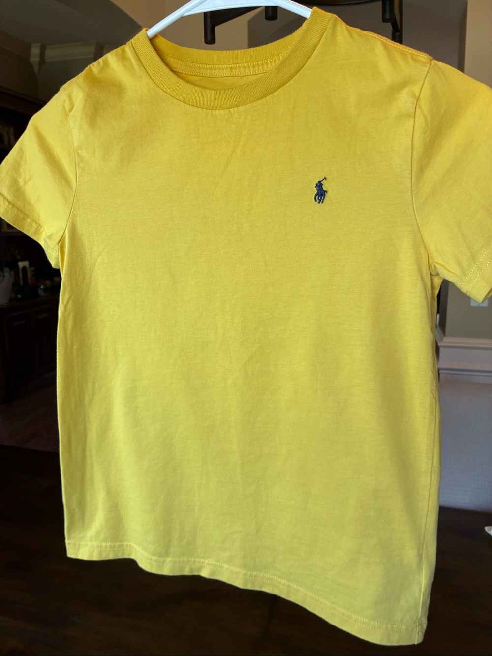 Ralph Lauren Yellow Short Sleeve Tee with Navy Pony Embroidery